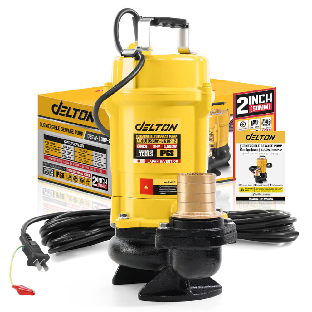 ปั๊มจุ่ม DELTON รุ่น DSSW-668P-2 ขนาด 2 นิ้ว 2HP 1,500W